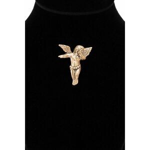 Vintage Sterling Silver 925 Angel Cherub Pin Pendant 1-1/4” Guardian Angel